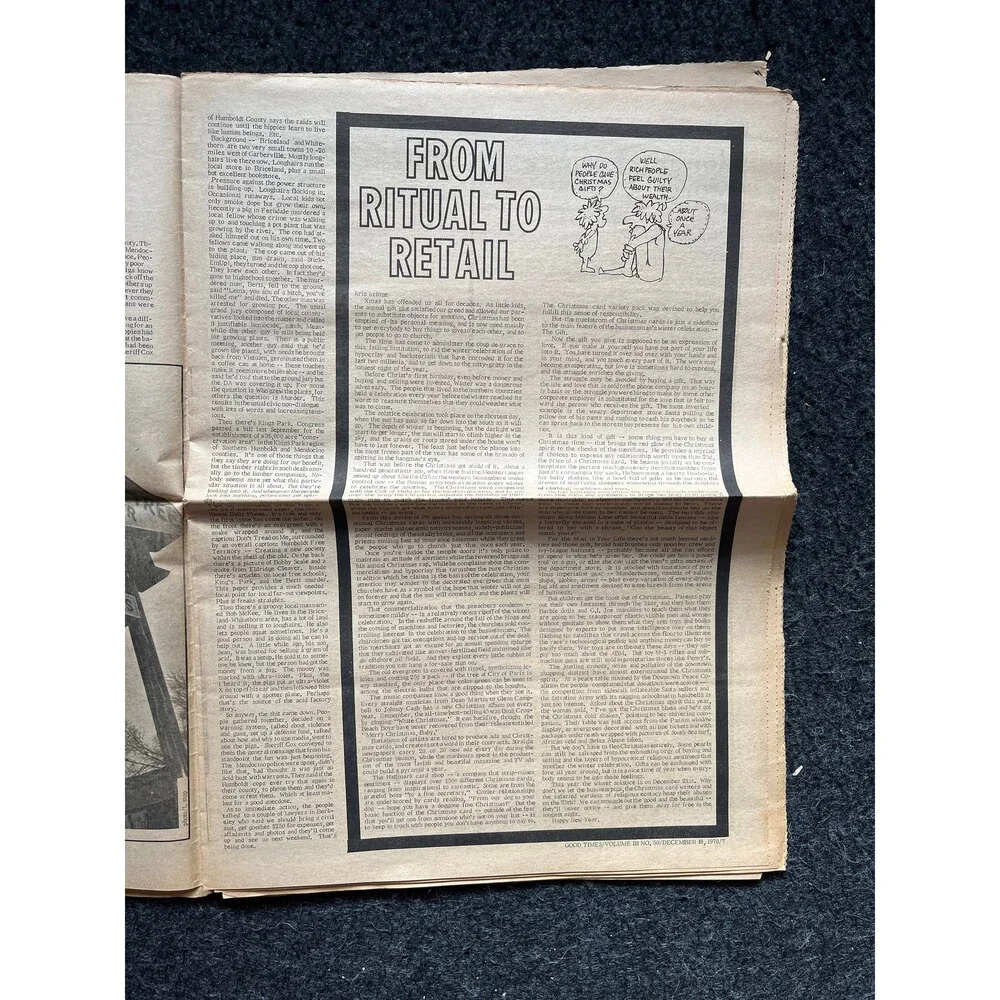 1970s Mushroom Art, High Times Underground Newspaper, Black Panther Party, Vint